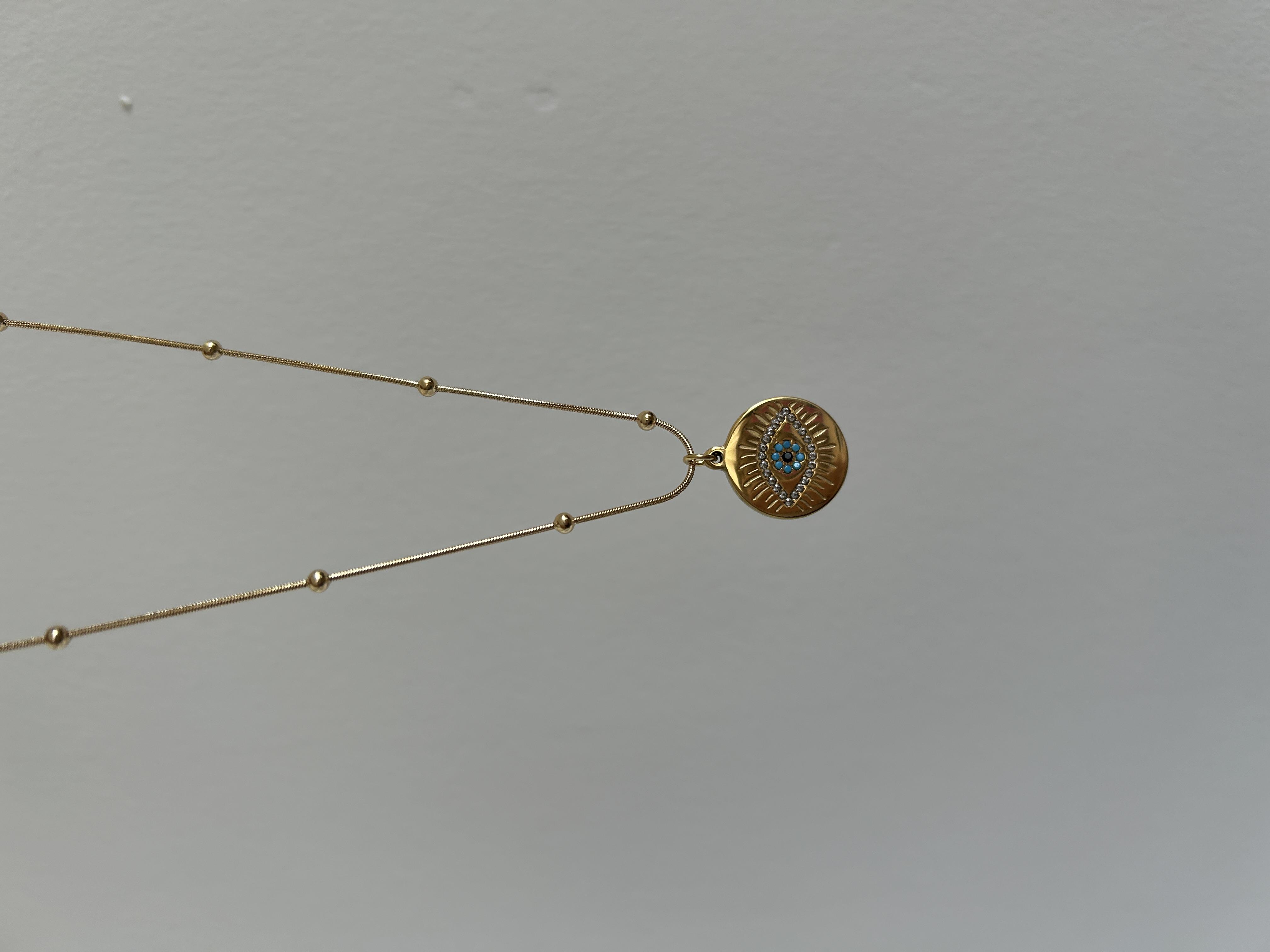 Göz model Topçuklu kolye 