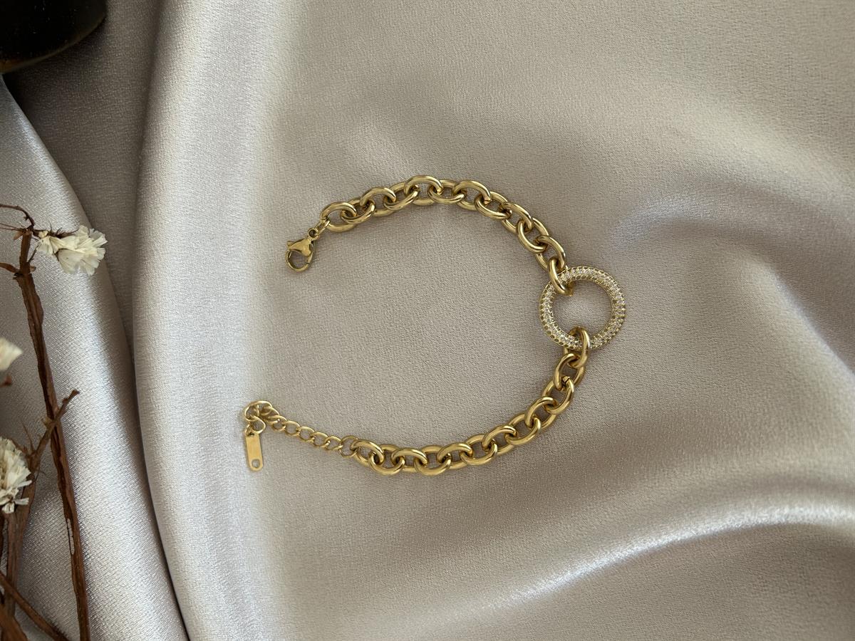 Halka taşlı kuyumcu model bileklik 