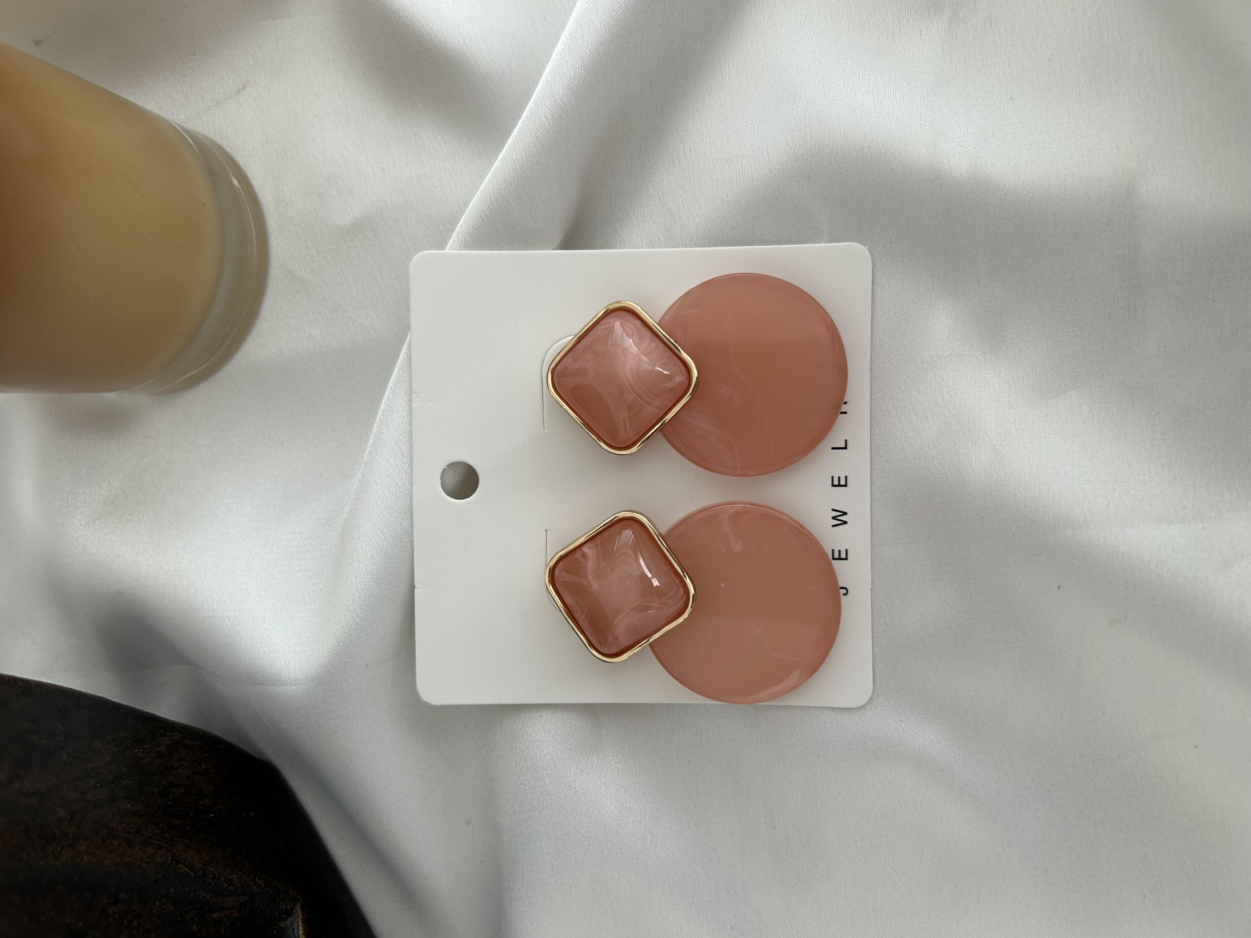 İkili halka model pembe altın kaplama 