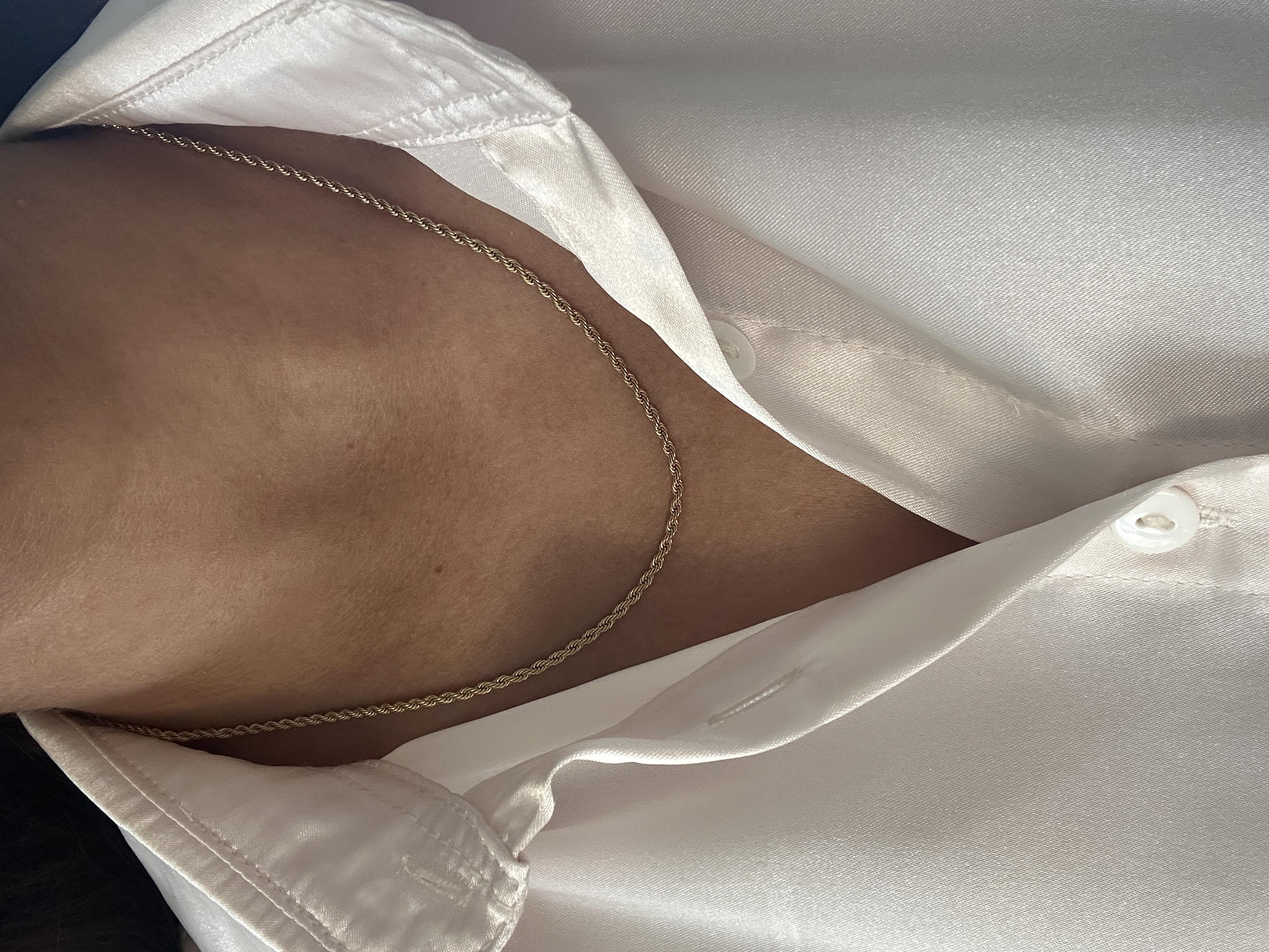 İnce burgu çelik kolye 45cm