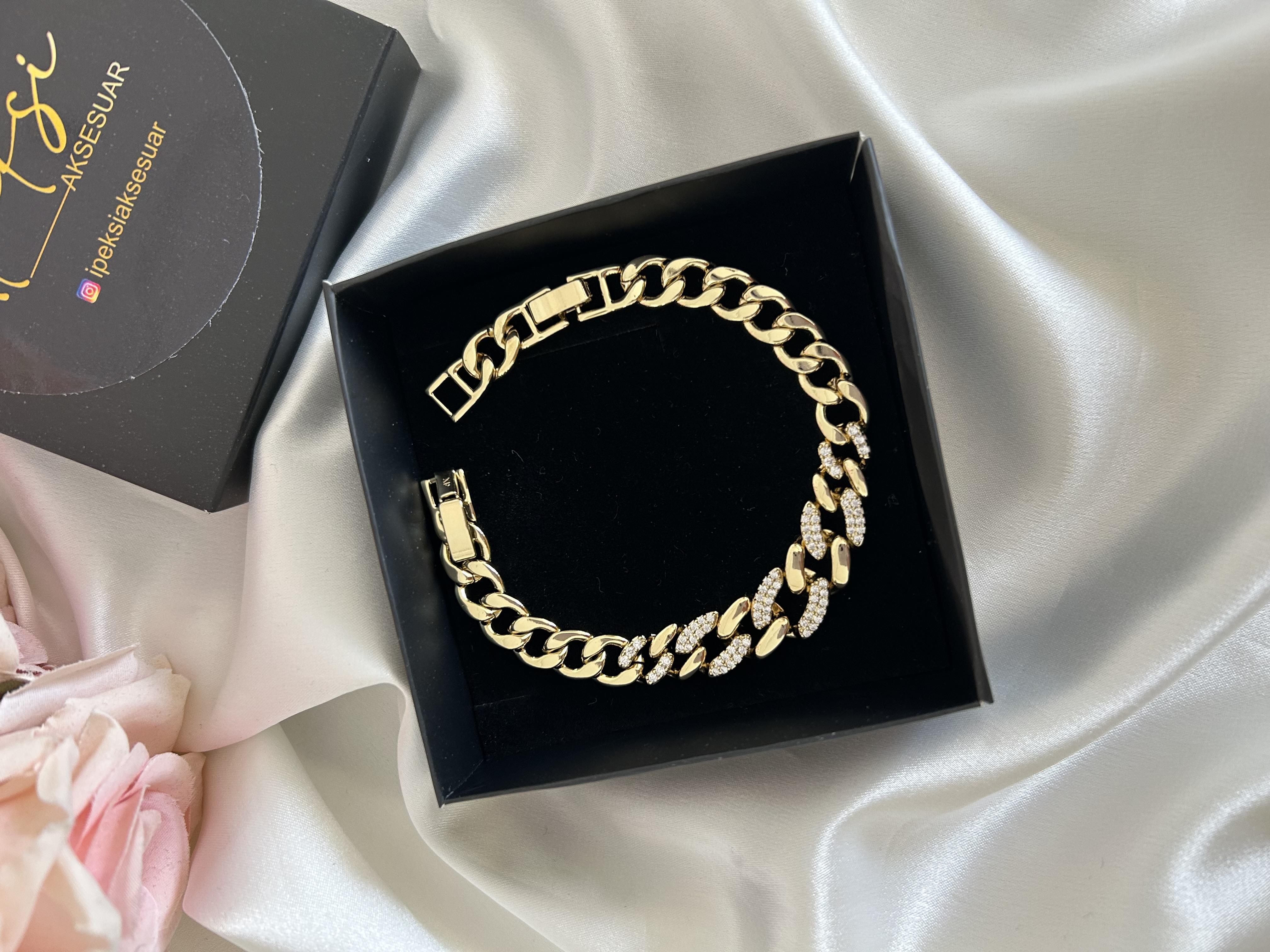 İri zincir taşlı özel seri künye 