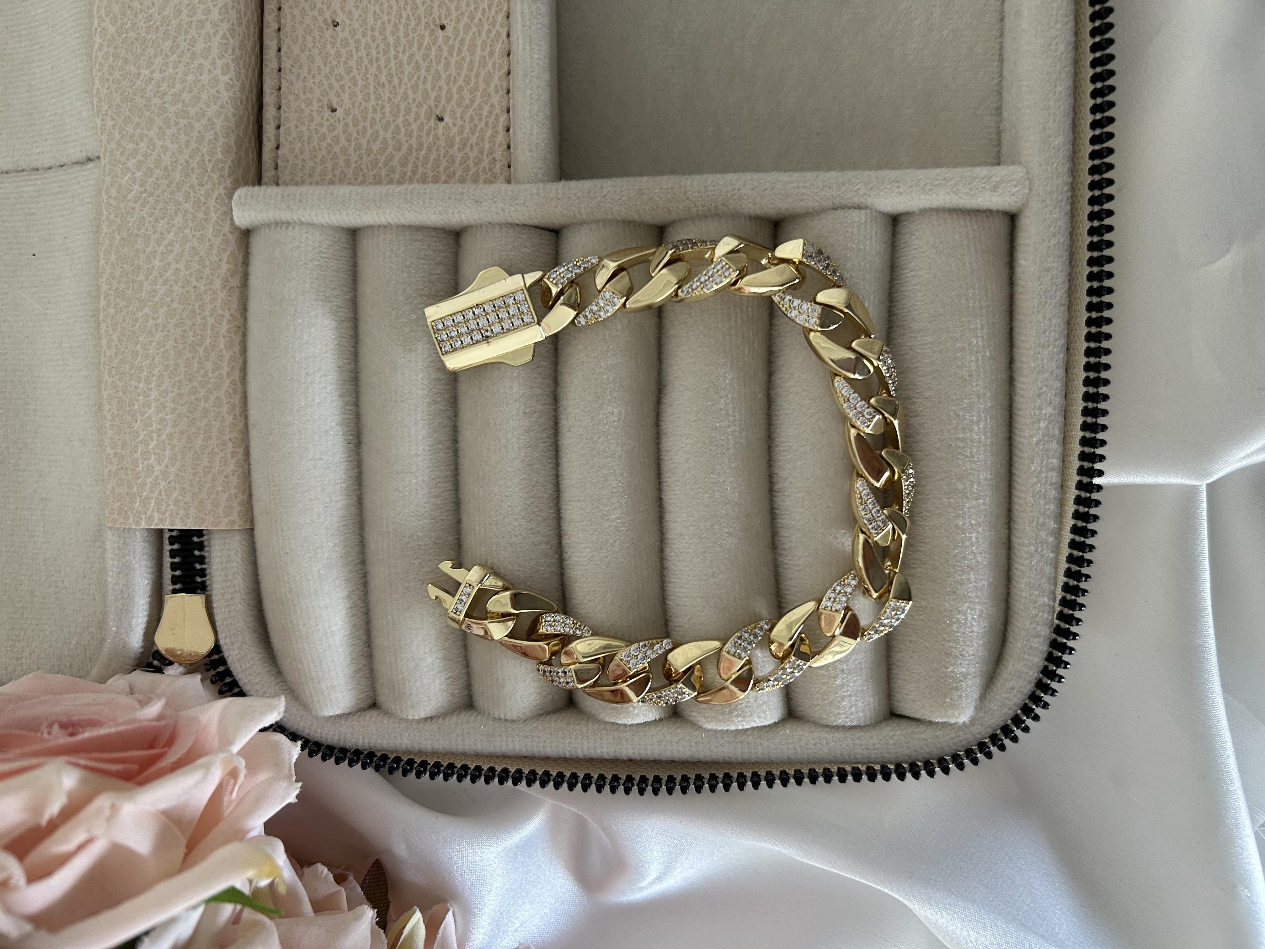 Kalın Gurmet kilit taşlı 14k künye 