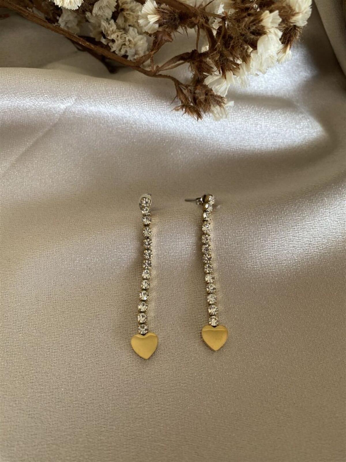 Kalpli gold su yolu küpe