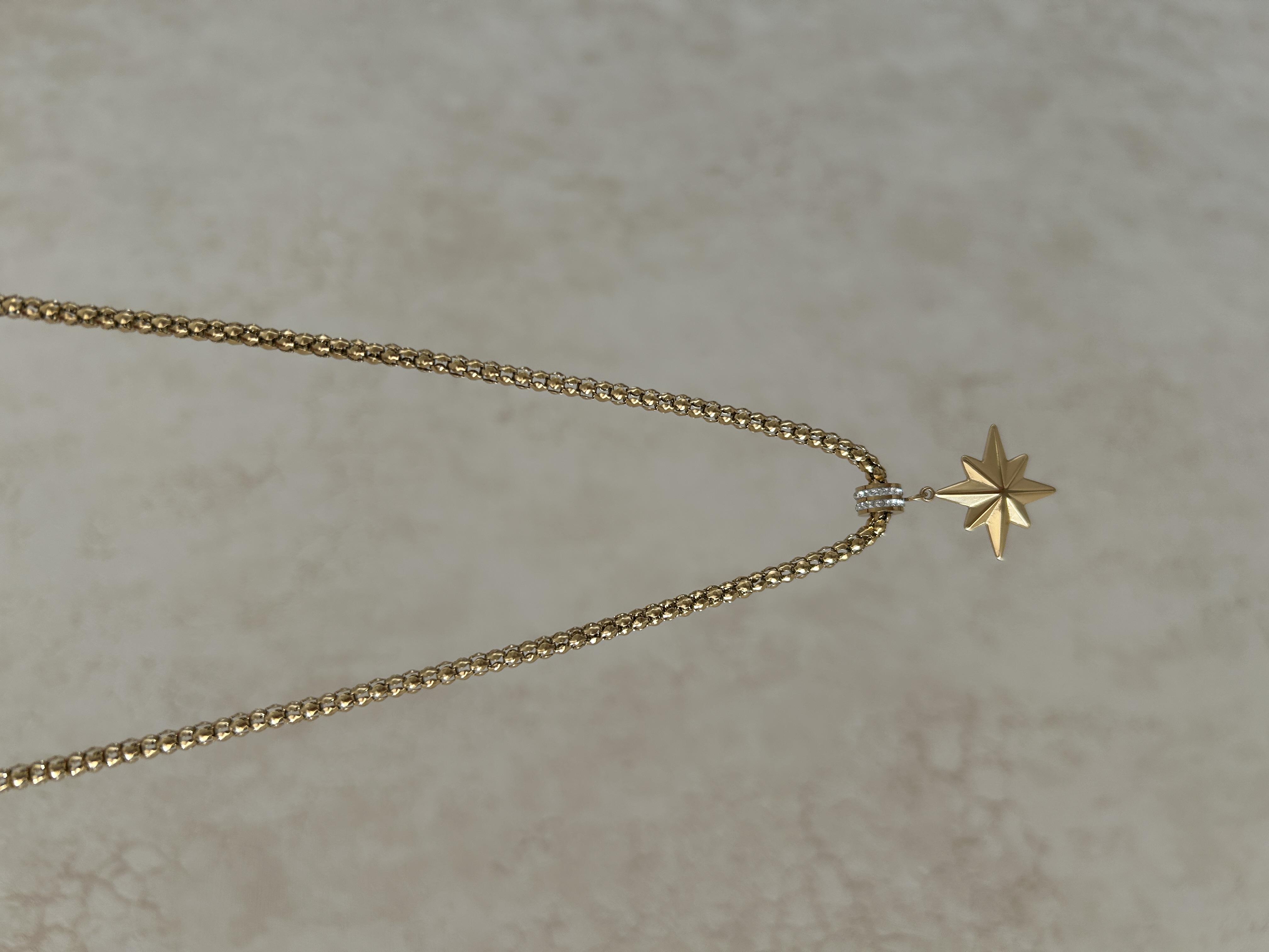 Kutup yıldızlı taşlı kolye 