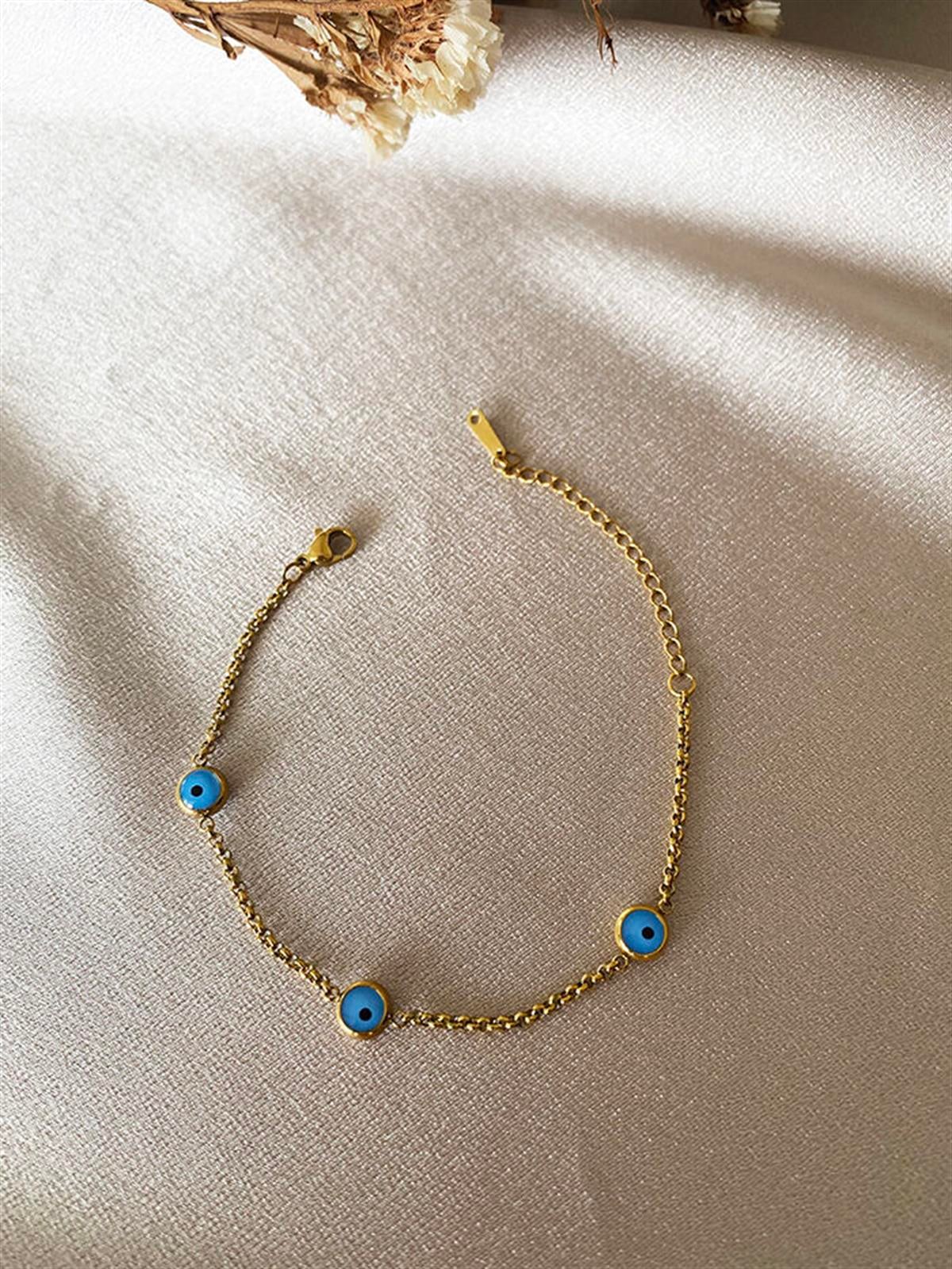 Kuyumcu Model Nazarlı Bileklik Gold