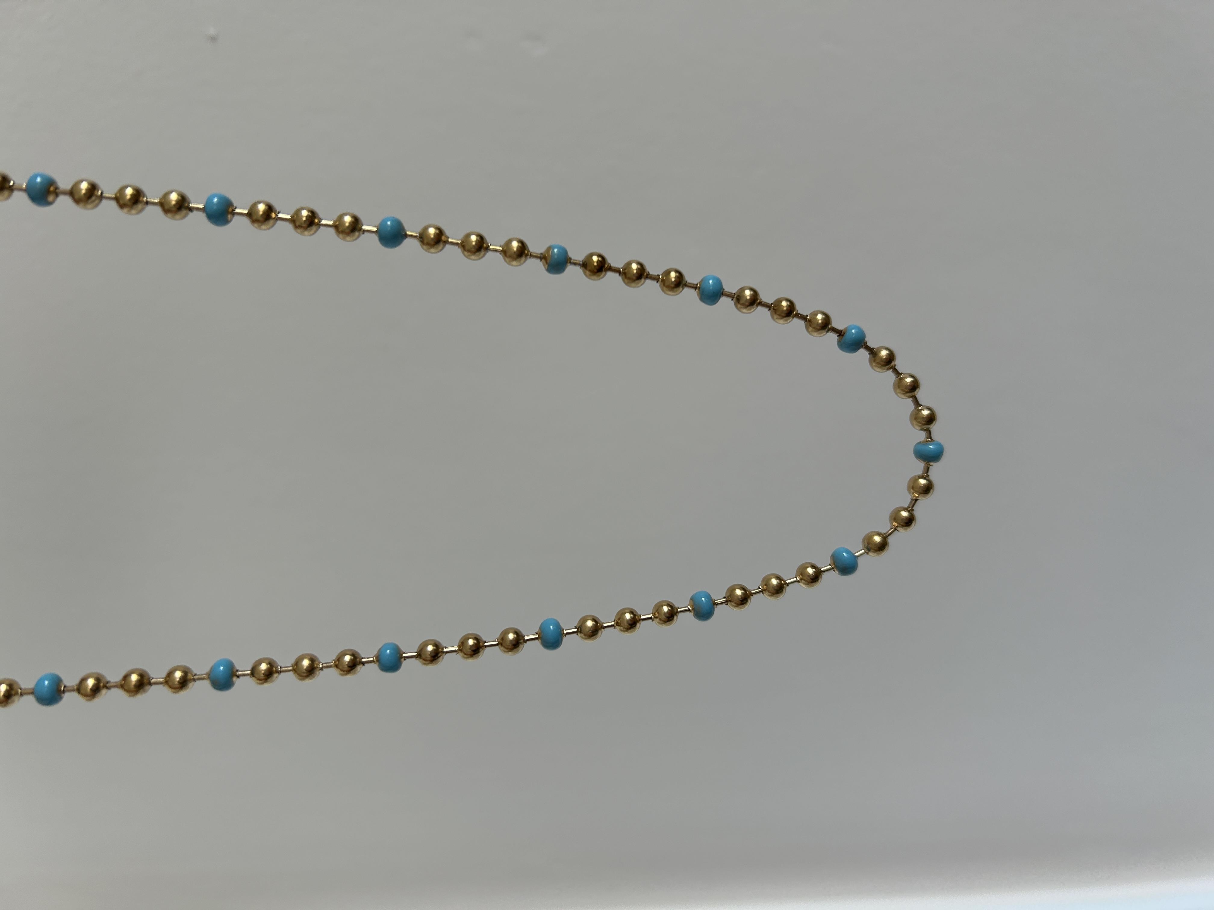 Mavi boncuklu Dorika kolye 