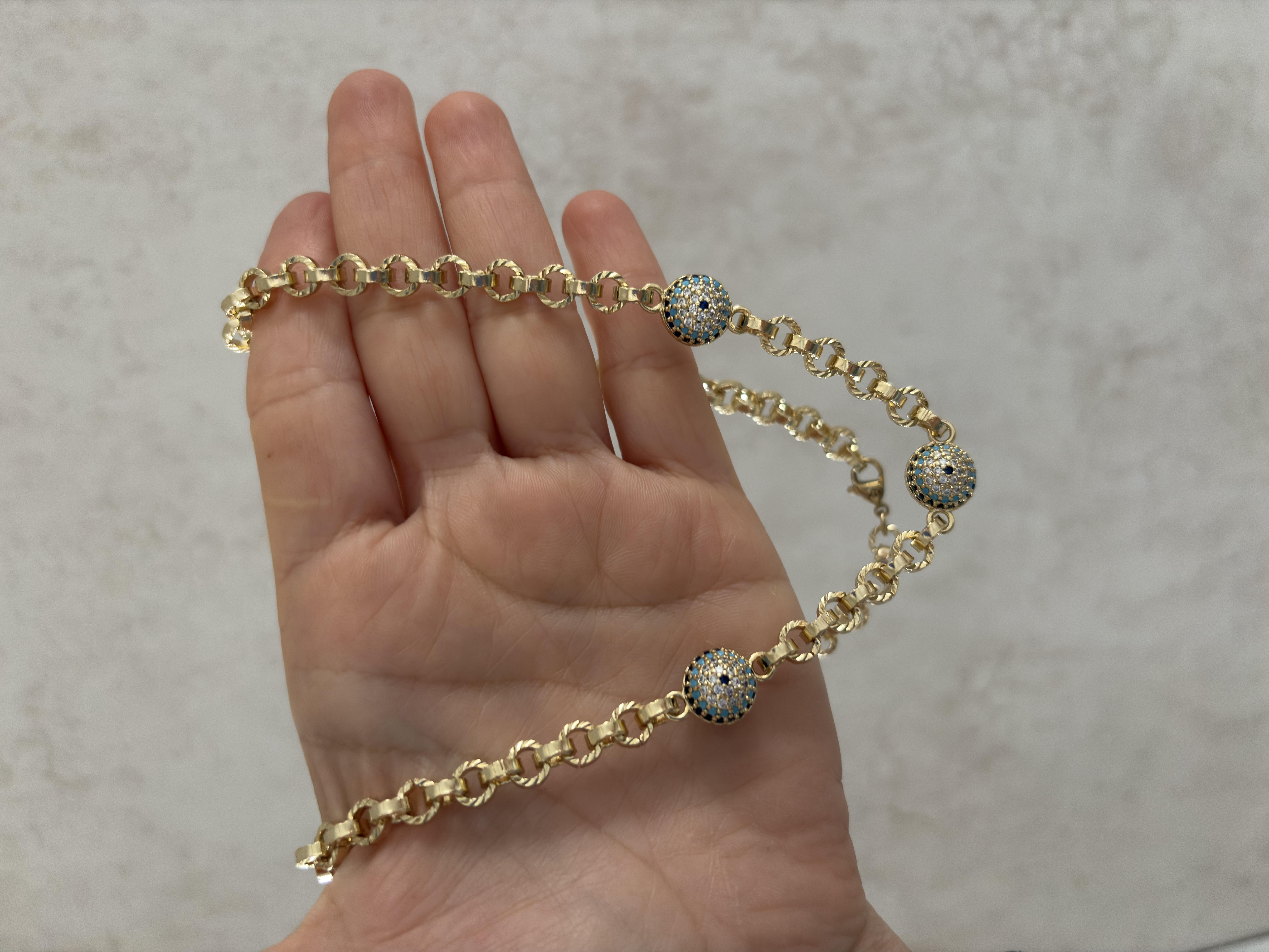 Nazar model 14k özel seri kolye 