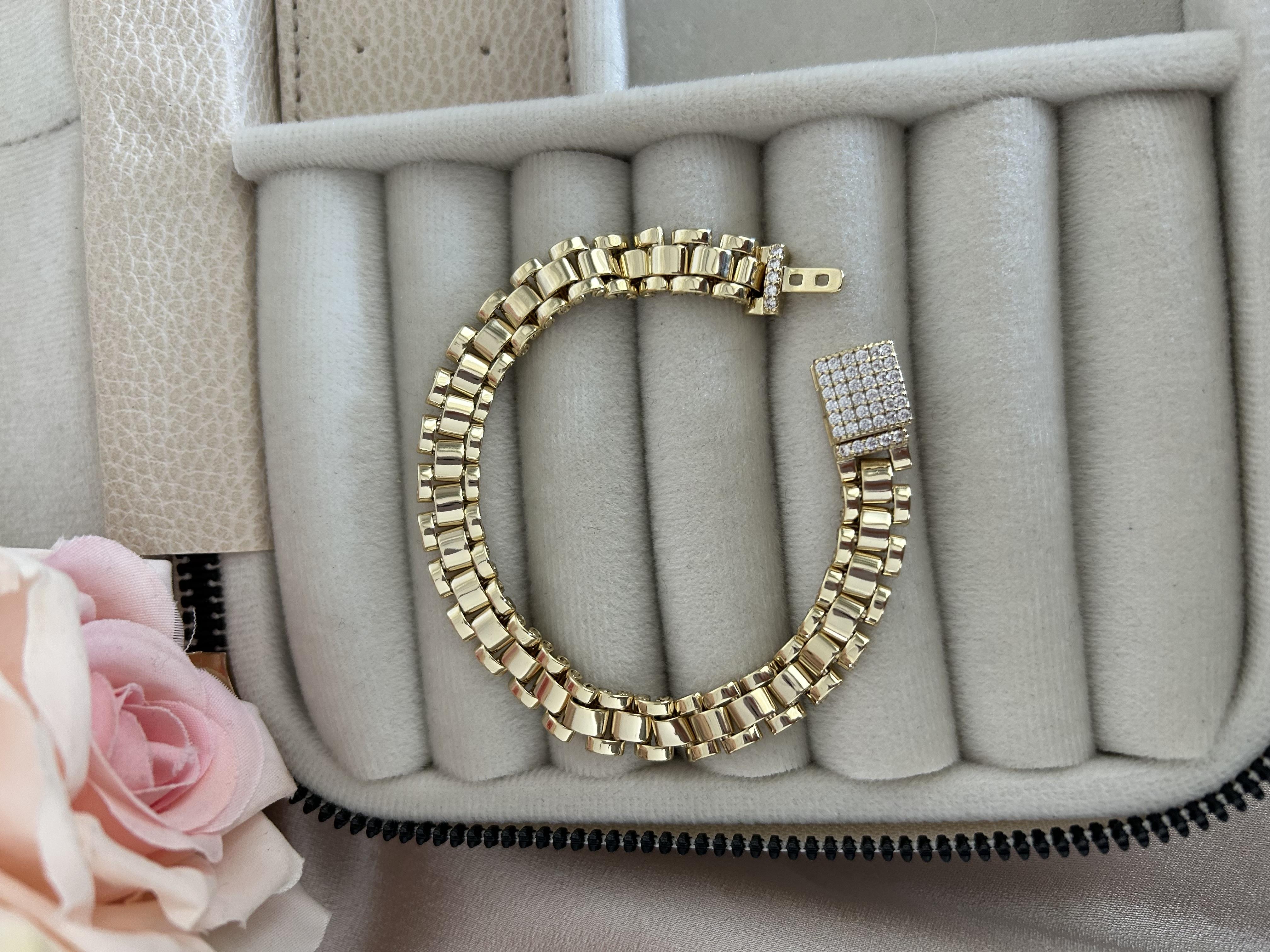 Rolex taşlı 14K künye 