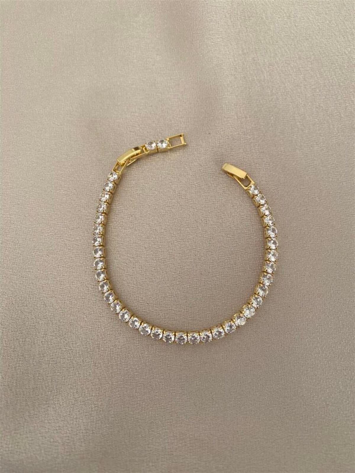 Su yolu gold bileklik (kare kesim)