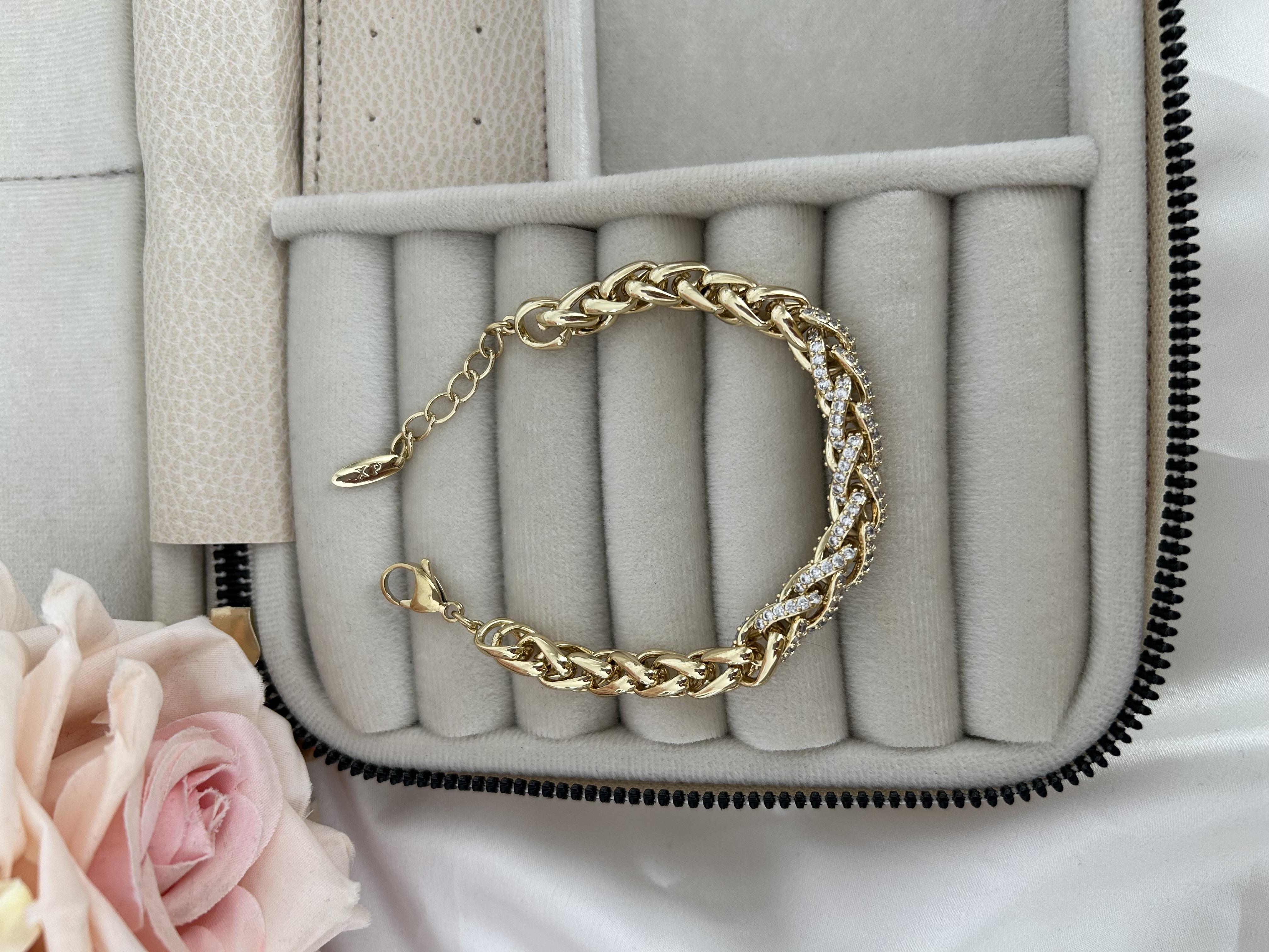 Taşlı örgü model 14K künye modeli