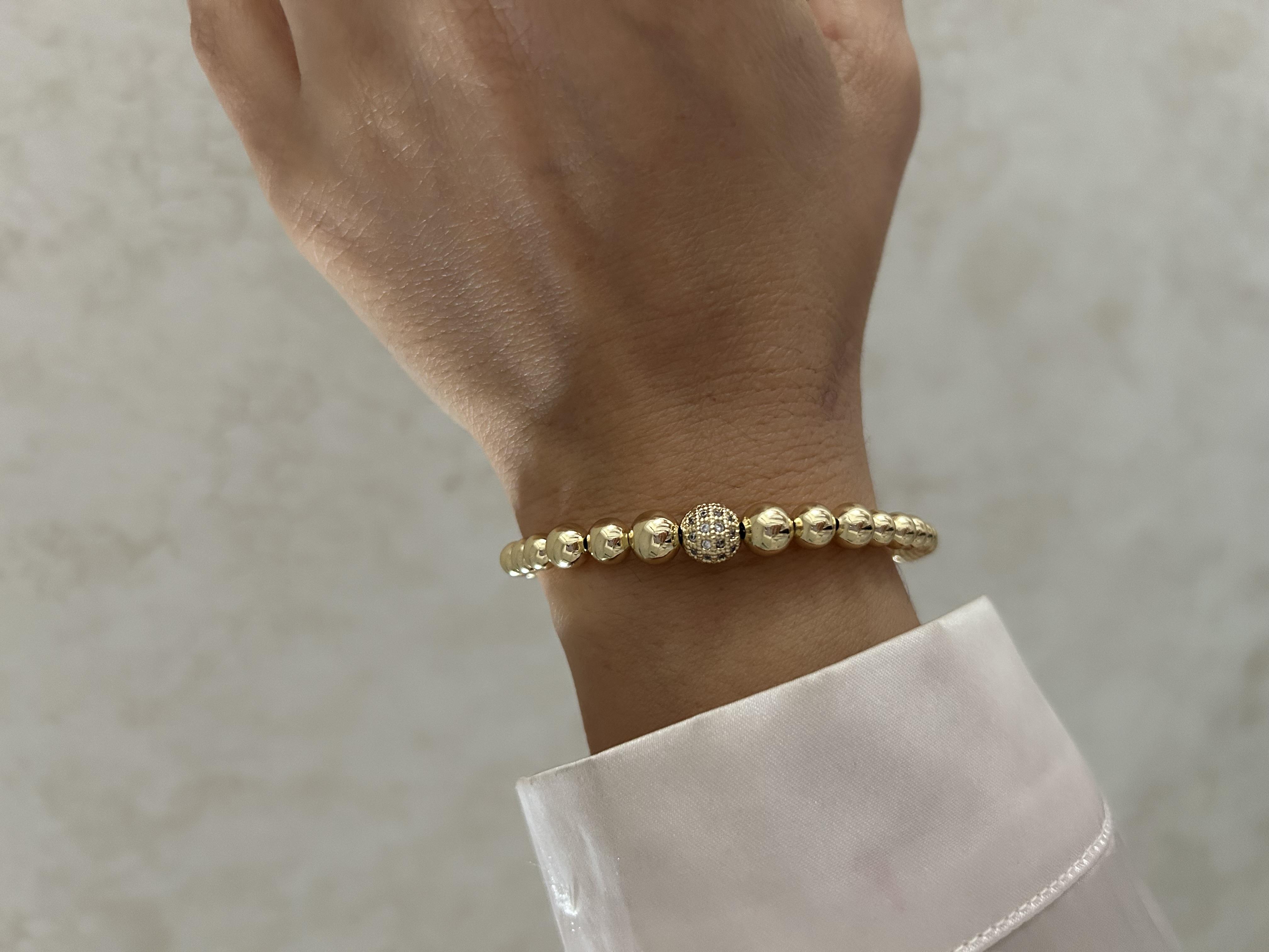 Taşlı top detaylı dorika 14k künye 