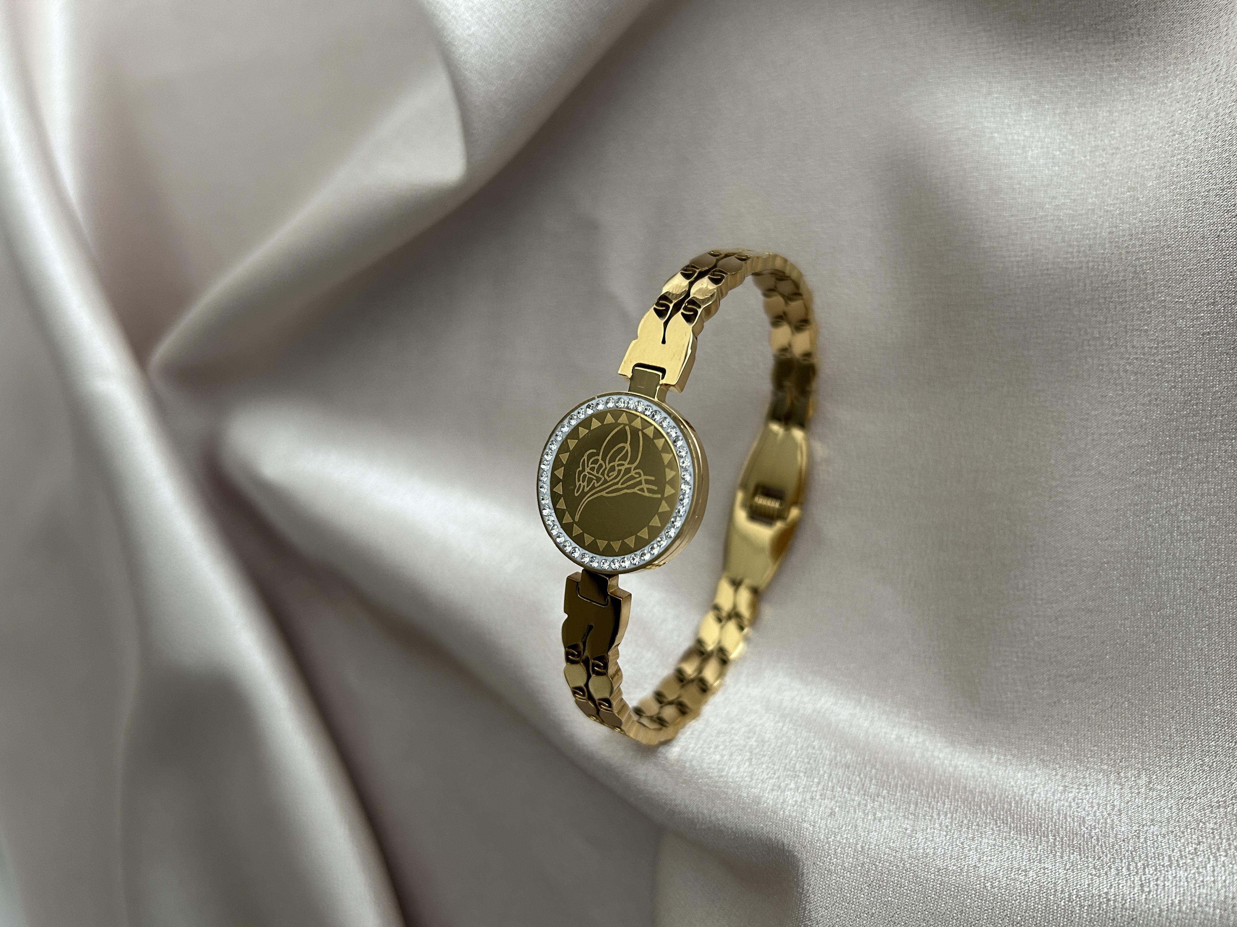 Tuğralı taşlı model arpa kelepçe 