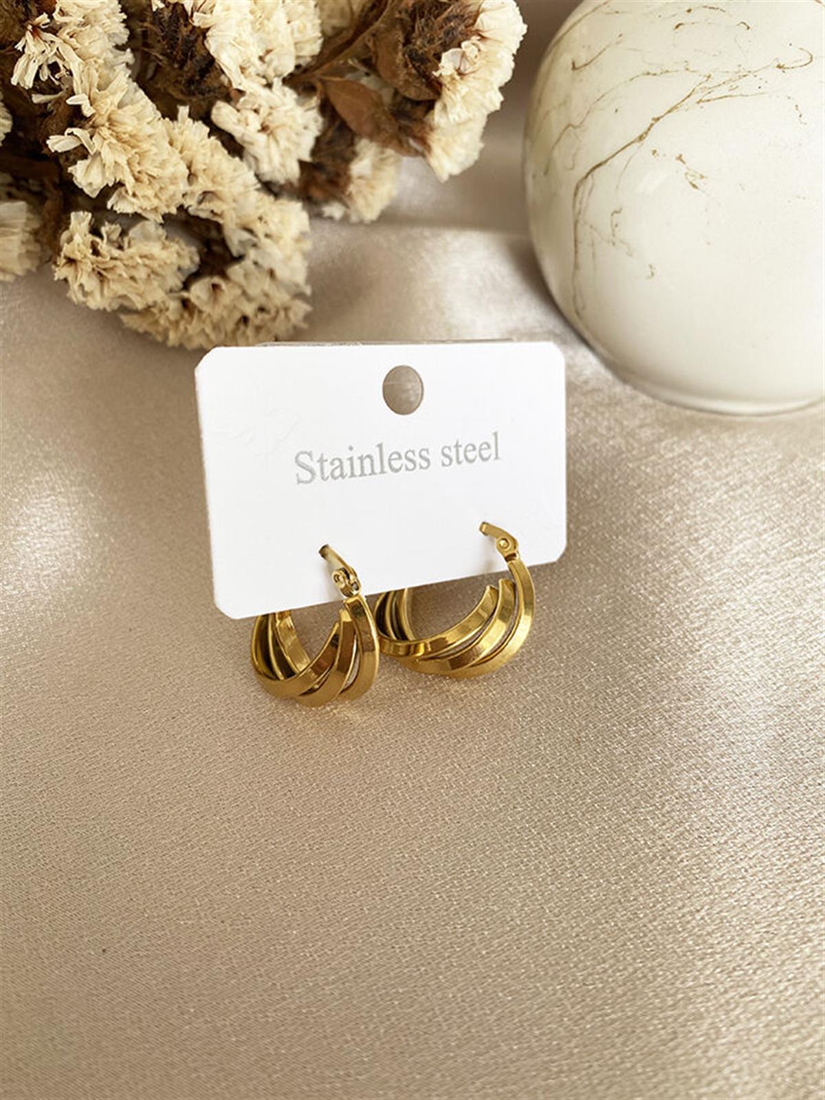 Üç Sıralı Kuyumcu Model Küpe