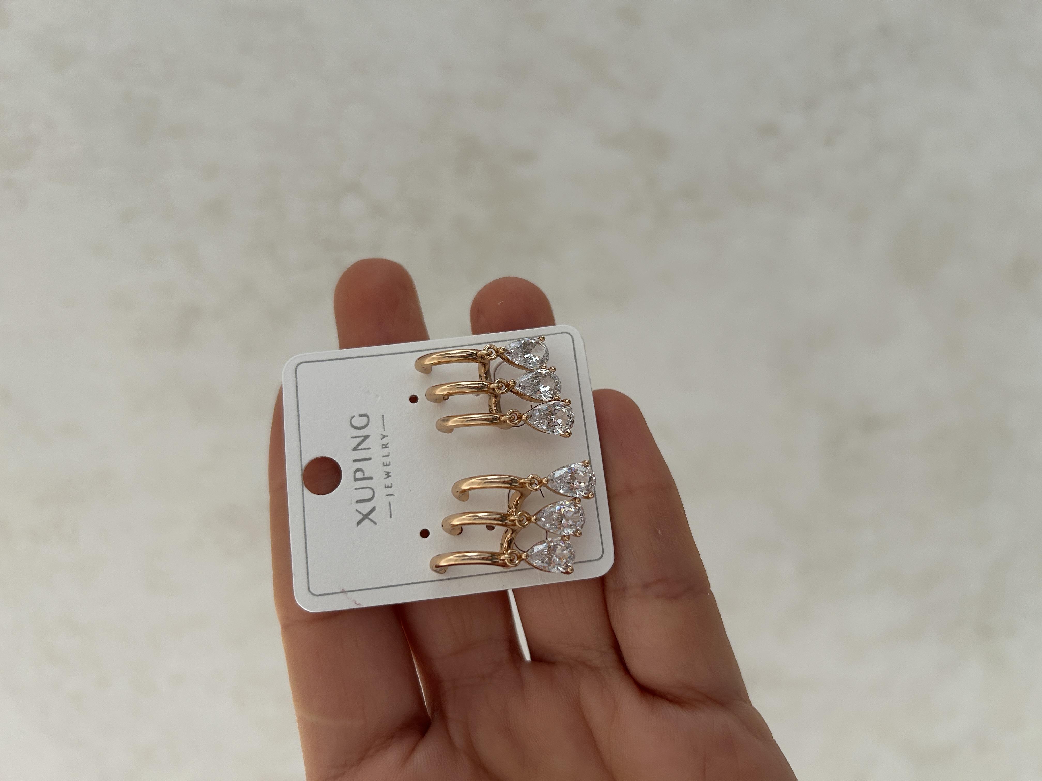 Üçlü küpe modeli xuping küpe 