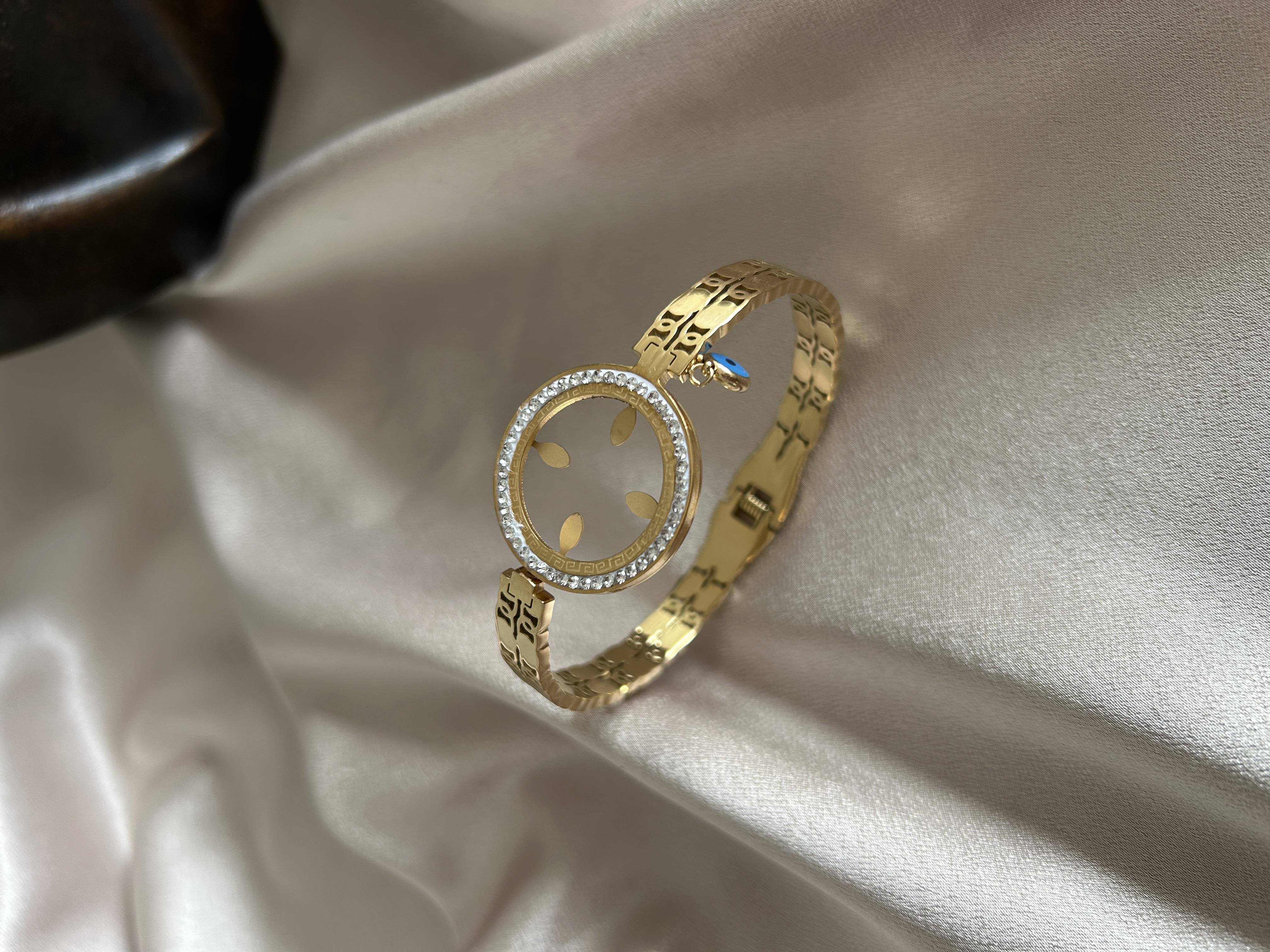 Yarım altın takmalık Çelik kelepçe 