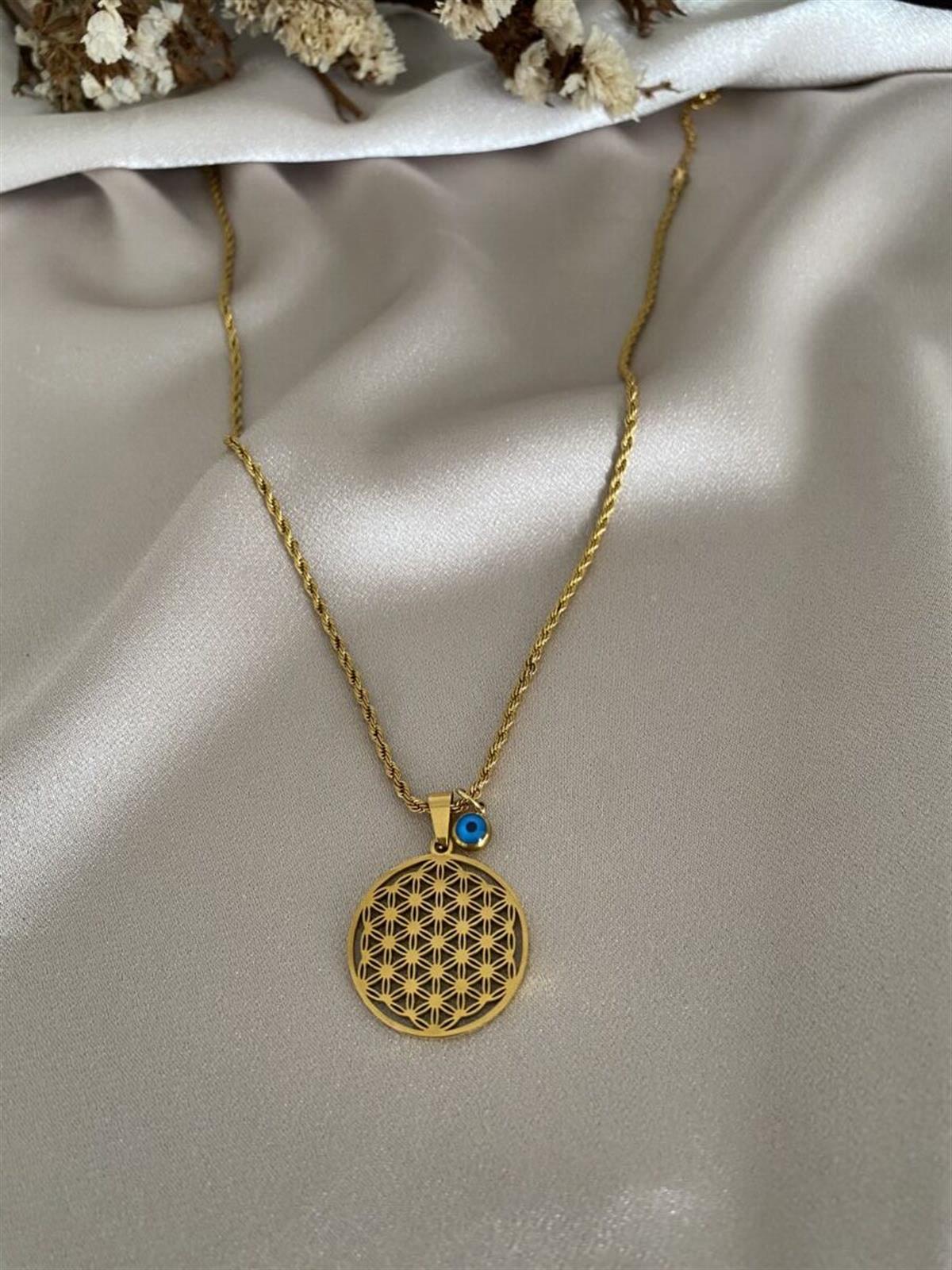 Yaşam çiçeği burgu kolye