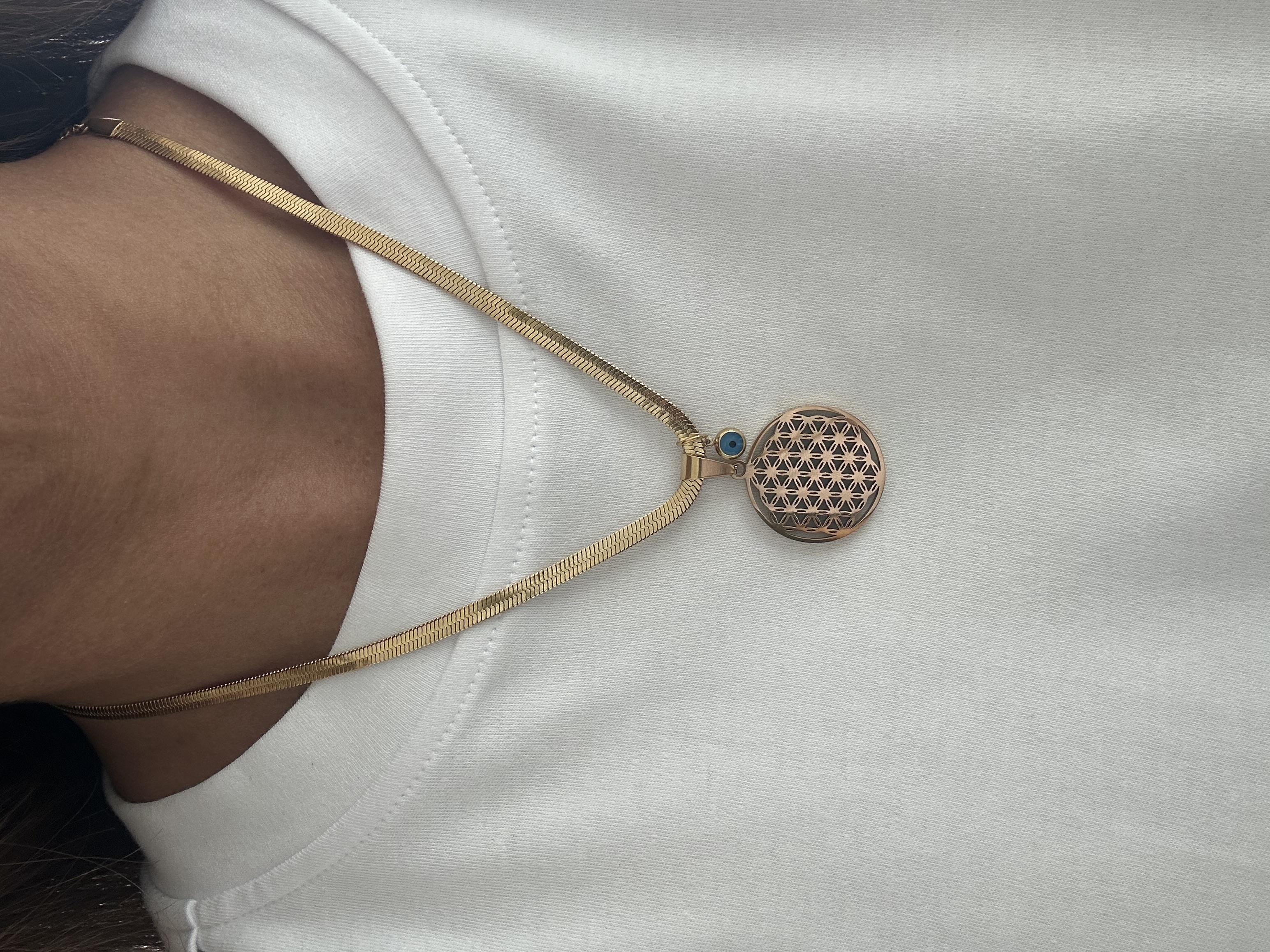 Yaşam çiçeği İtalyan model kolye 