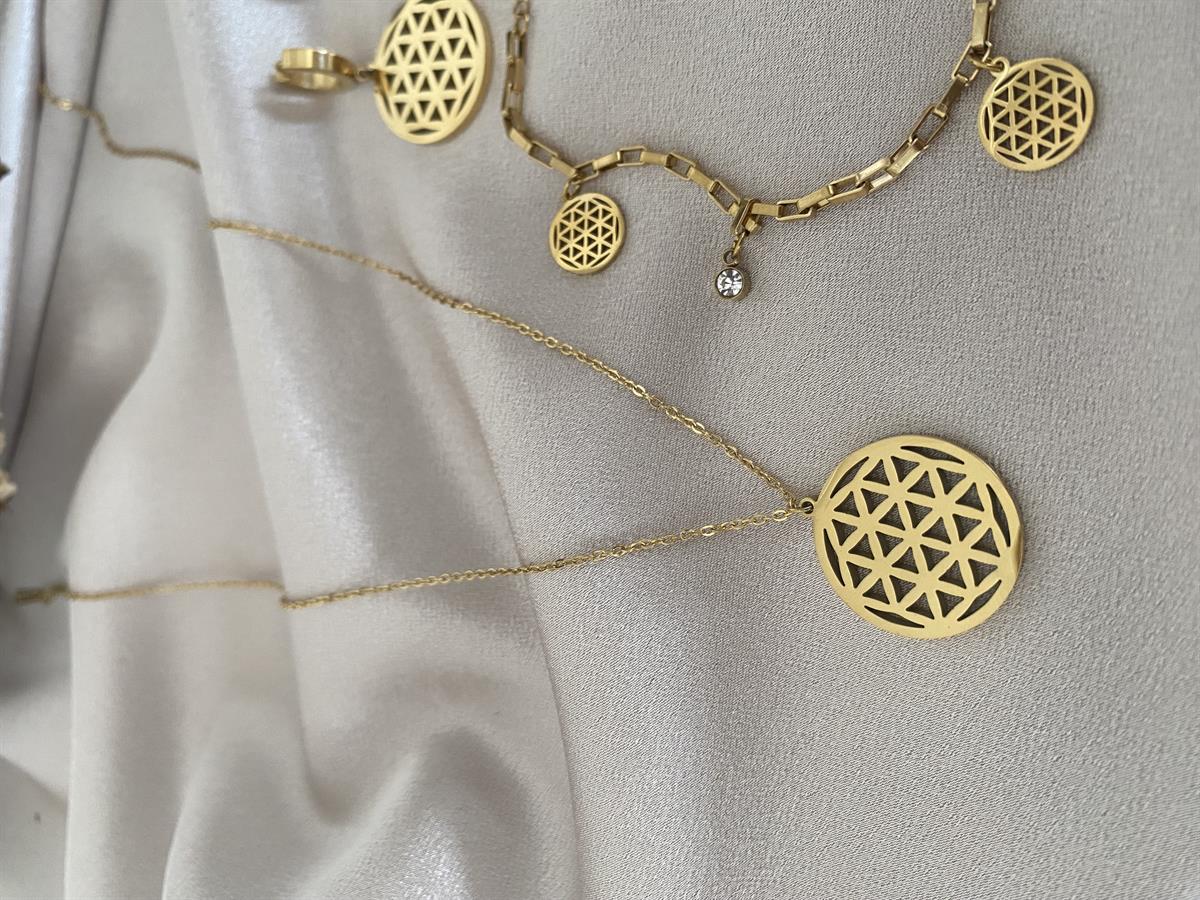 Yaşam çiçeği zincir kolye 