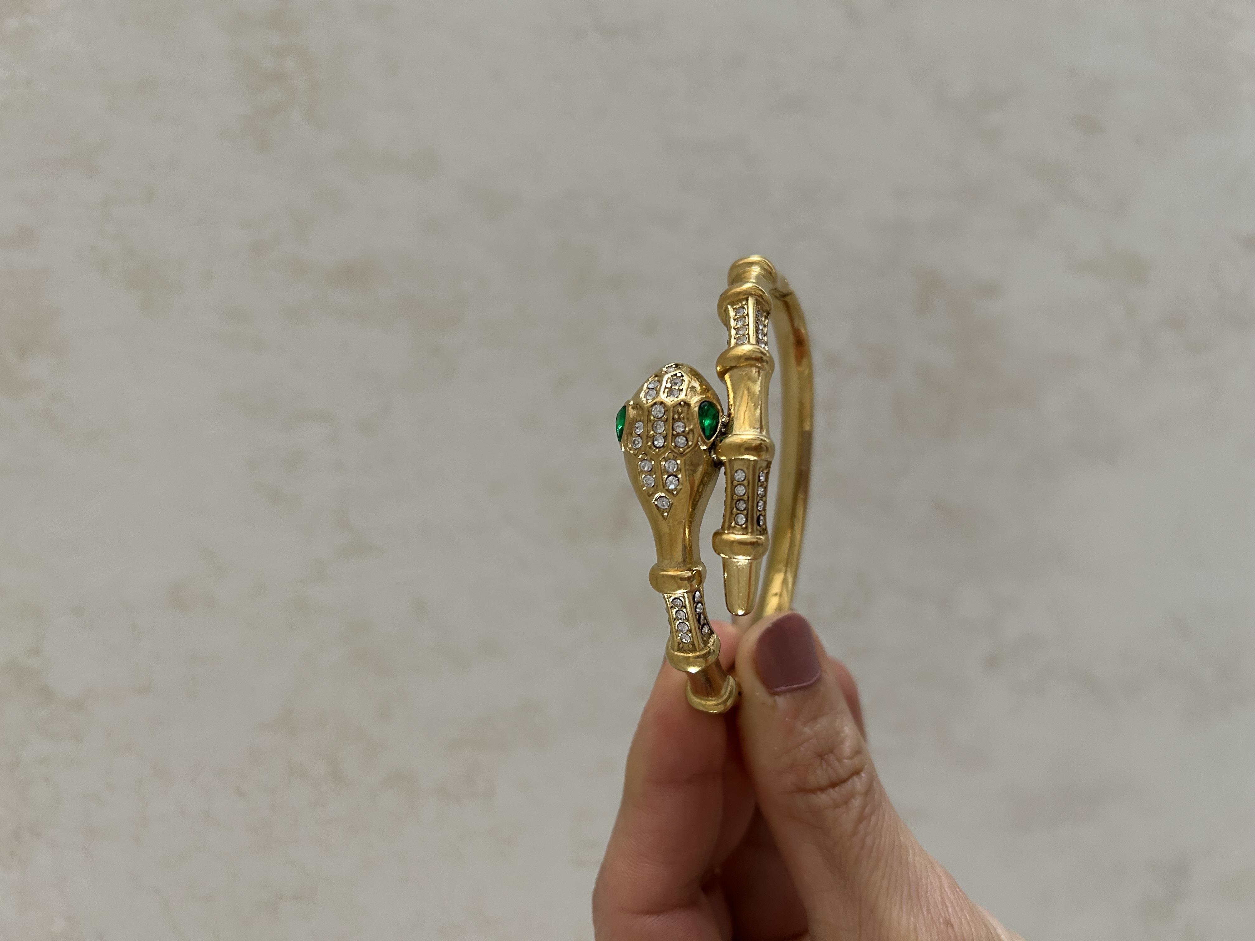 Yılan model taşlı kelepçe 