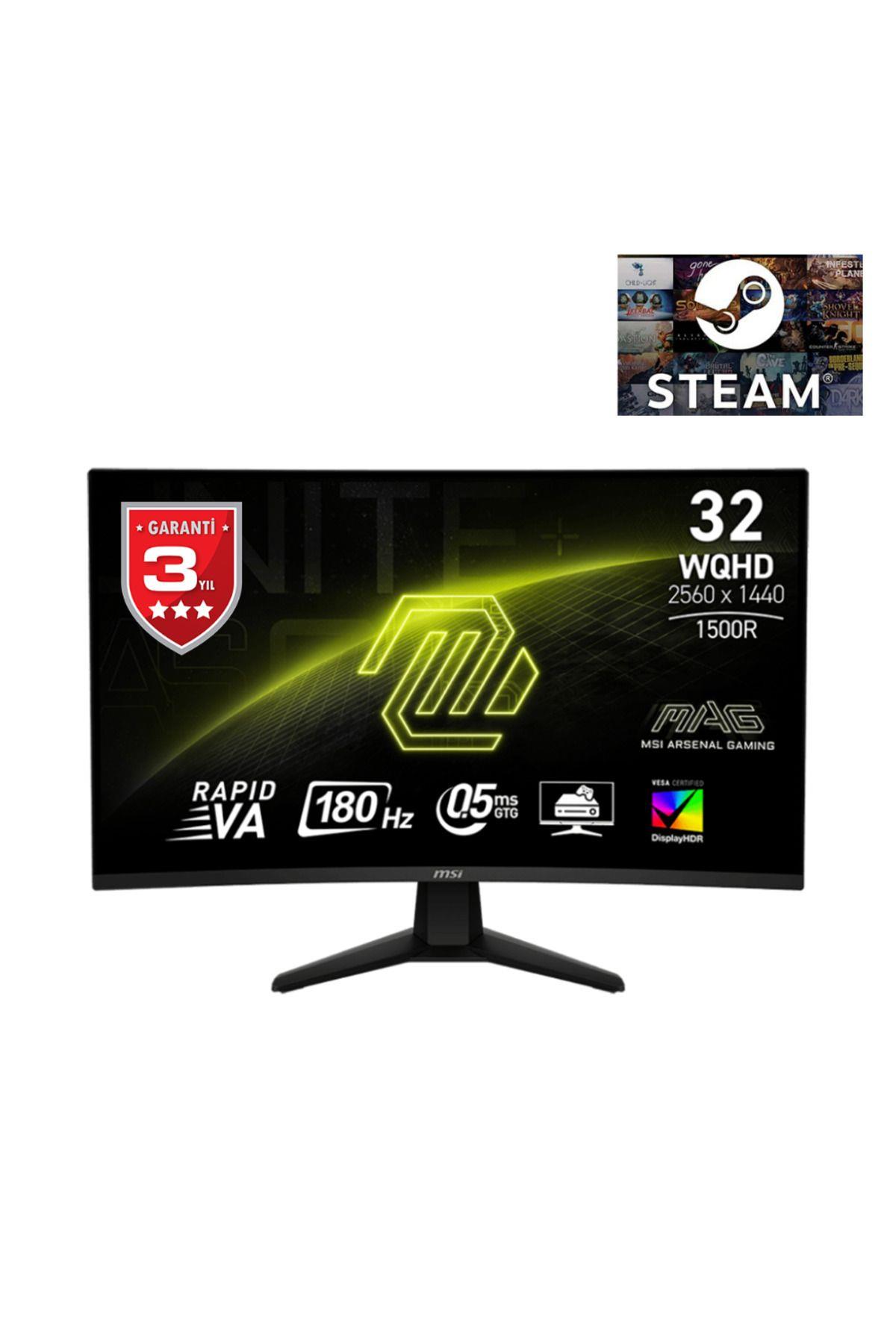 MAG 32CQ6F 31.5 2560x1440 180Hz 0.5ms HDMI DP HDR 400 Curved Adaptive Sync Led Monitör