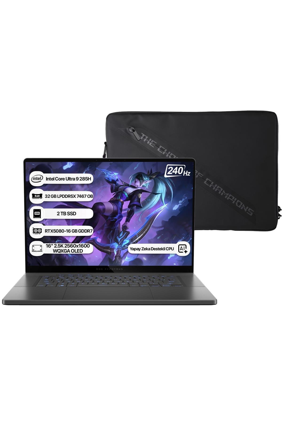 Asus Rog Zephyrus G16 GU605CW-QR160 Intel Core Ultra 9 285HX NPU 13 TOPS 32GB 2TB SSD RTX5080-16GB Freedos 16