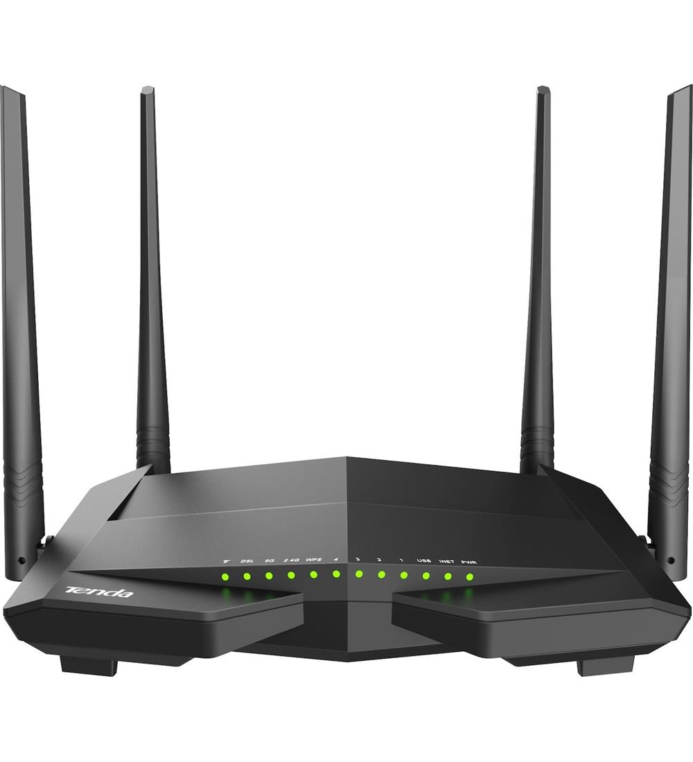 Tenda V12 AC1200 Mbps Dual Band Kablosuz 4 x Gigabit Port Vdsl/adsl Modem Router ( Super Vdsl Profil 35B)