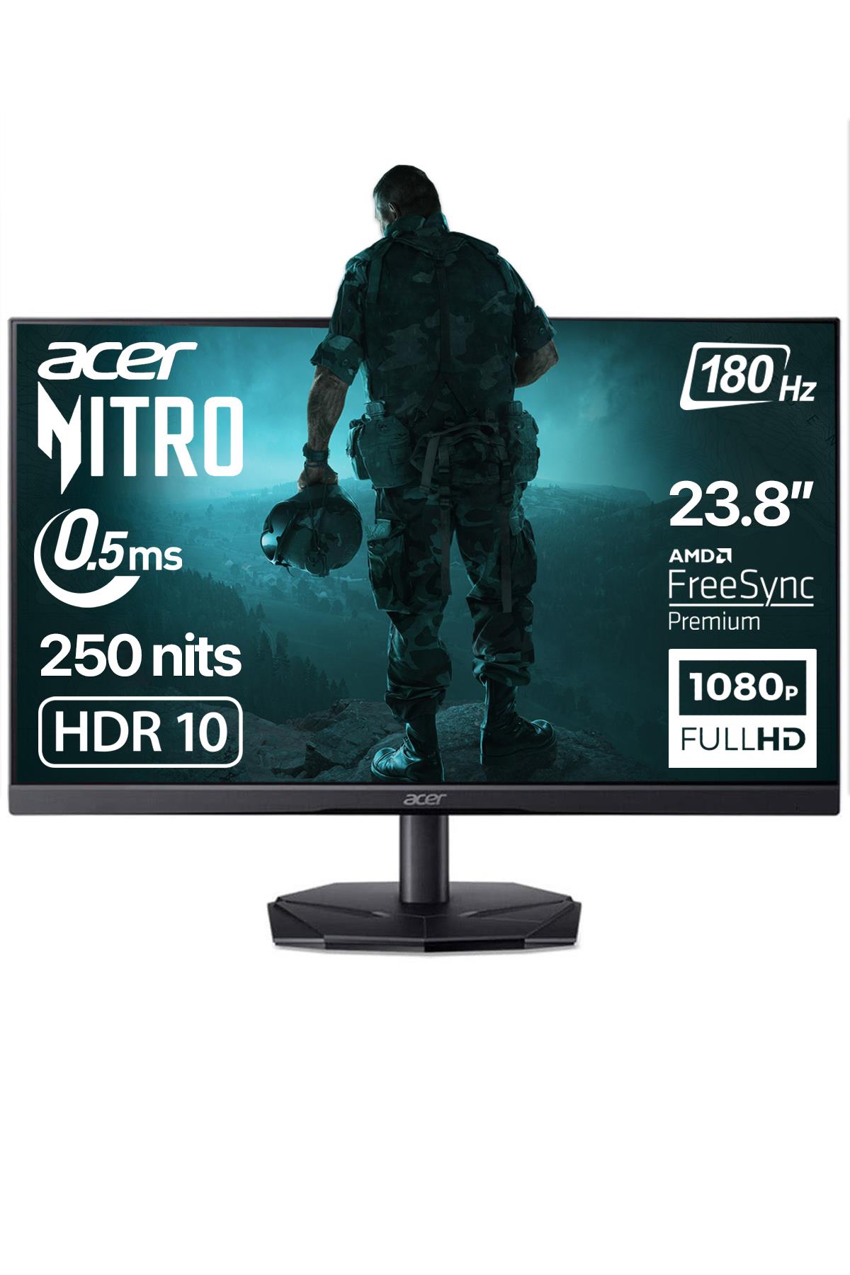 Nitro KG241Y P3 23.8 Inç 180Hz 0.5m Full Hd Freesync Premium Va Gaming Monitör (UM.QX1EE.307)