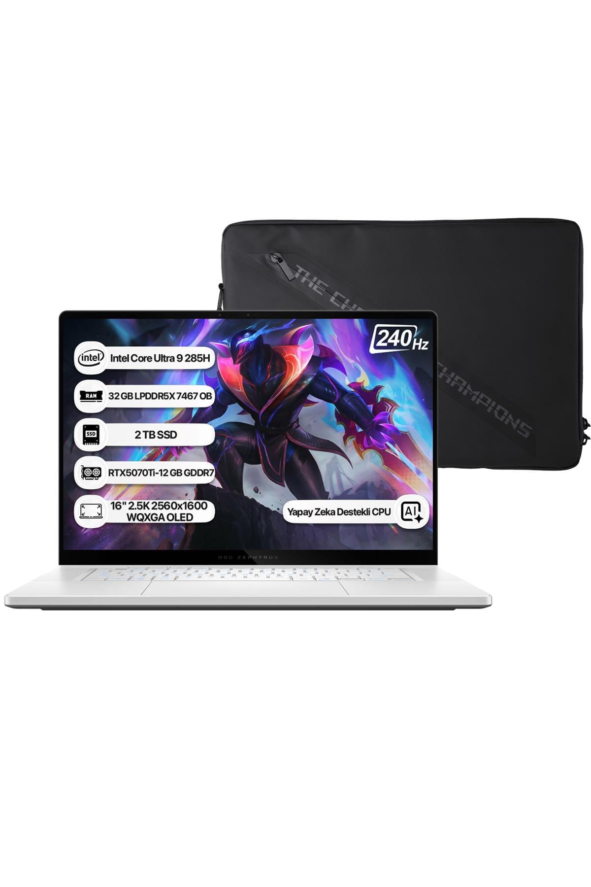 Asus Rog Zephyrus G16 GU605CR-QR204 Intel Core Ultra 9 285HX NPU 13 TOPS 32GB 2TB SSD RTX5070Ti-12GB Freedos 16