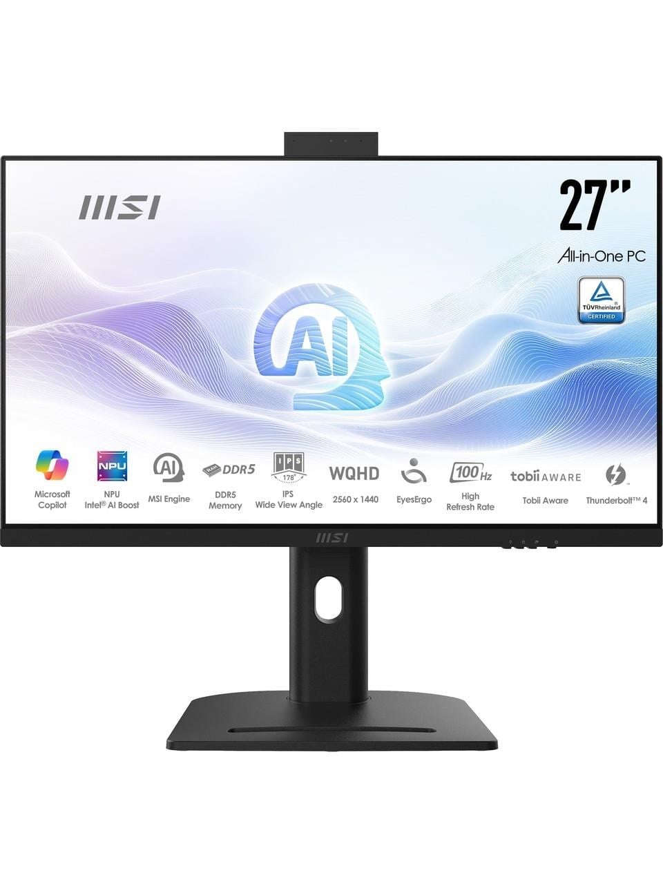 MSI MODERN AM273QP AI 1UM-430XEU 27 WQHD 16:9 (2560X1440) ULTRA 5 125H 16GB DDR5 512GB SSD FDOS SIYAH AIO PC