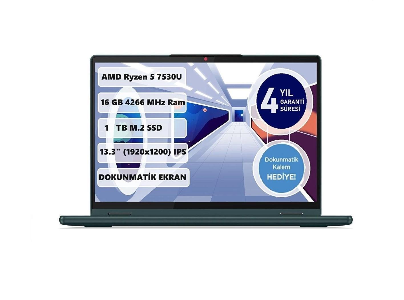 Lenovo Yoga 6 AMD Ryzen 7 7730U 16GB 1TB SSD Freedos 13.3