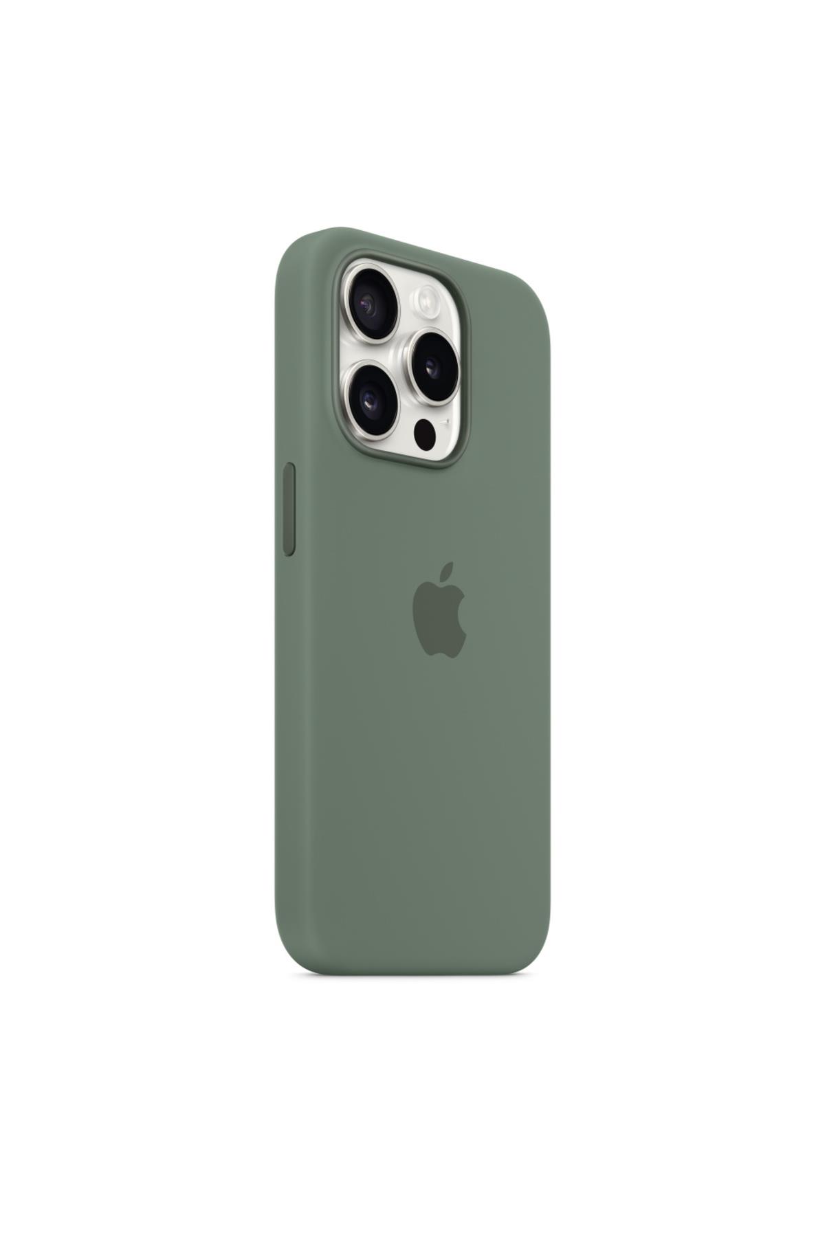 Apple iPhone 15 Pro için MagSafe Özellikli Silikon Uyumlu Selvi