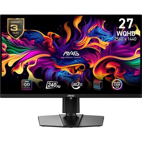 MSI 26.5” MAG 271QPX QD-OLED E2 2560x1440 (WQHD) 16:9 FLAT QD-OLED 240HZ 0.03MS FREESYNC PIVOT GAMING MONITOR