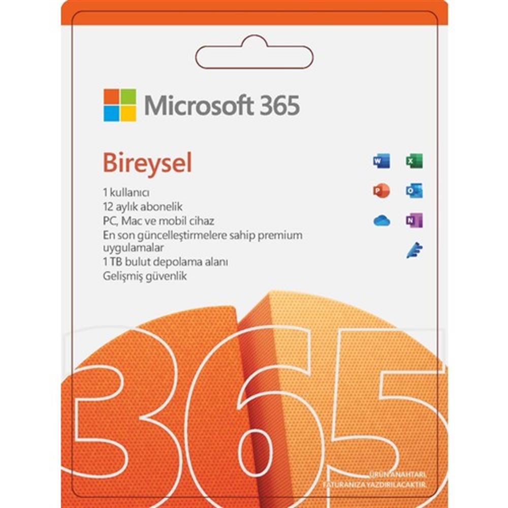 Microsoft 365 Bireysel Türkçe - Kutu Lisans 1 Yıl