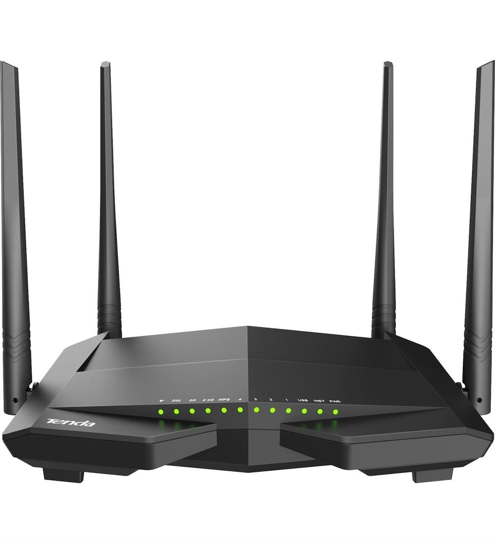 Tenda V12 AC1200 Mbps Dual Band Kablosuz 4 x Gigabit Port Vdsl/adsl Modem Router ( Super Vdsl Profil 35B)