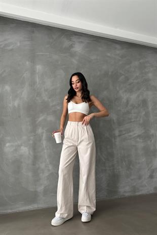 Organik Pamuk Gabardin Pantolon Taş