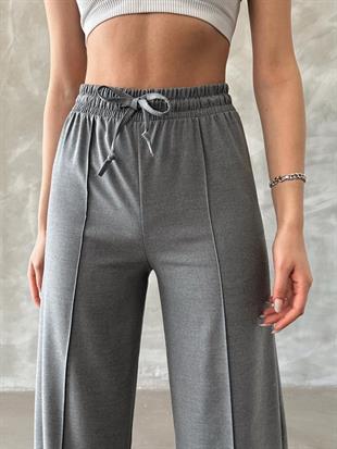 Dökümlü Palazzo Pantolon Antrasit