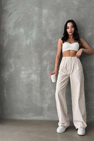 Organik Pamuk Gabardin Pantolon Taş