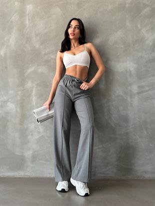 Dökümlü Palazzo Pantolon Antrasit