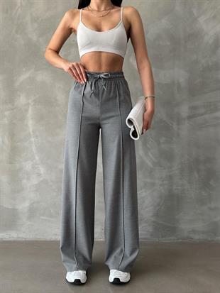 Dökümlü Palazzo Pantolon Antrasit