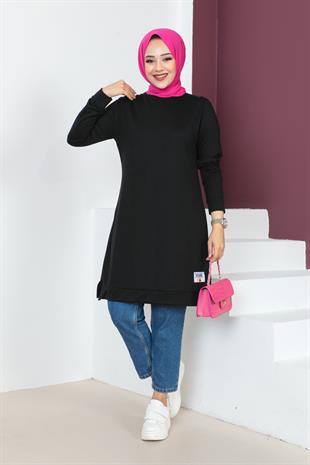 Armalı Tesettür Tunik-Siyah