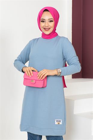 Armalı Tesettür Tunik-Mavi
