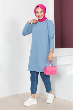 Armalı Tesettür Tunik-Mavi