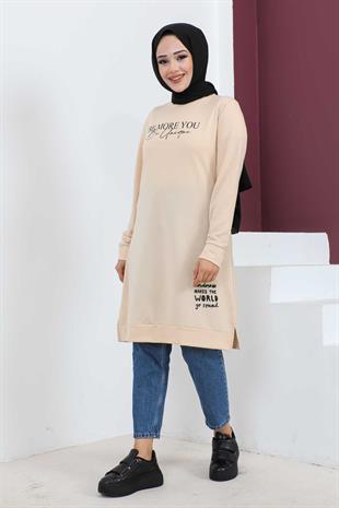 Baskılı Tesettür Tunik-Taş