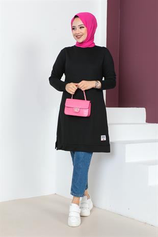 Armalı Tesettür Tunik-Siyah