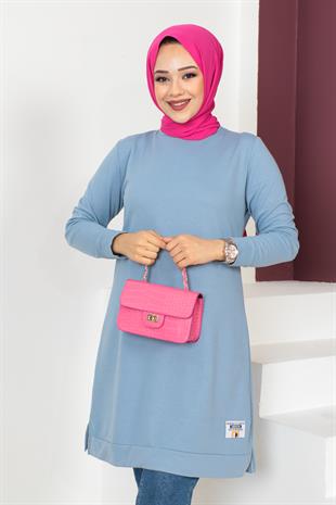 Armalı Tesettür Tunik-Mavi
