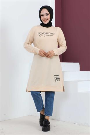 Baskılı Tesettür Tunik-Taş