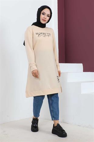 Baskılı Tesettür Tunik-Taş