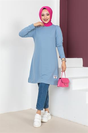 Armalı Tesettür Tunik-Mavi
