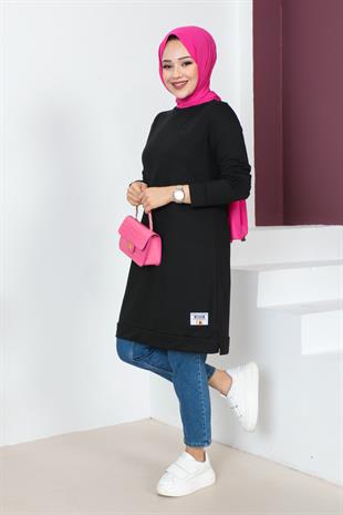 Armalı Tesettür Tunik-Siyah