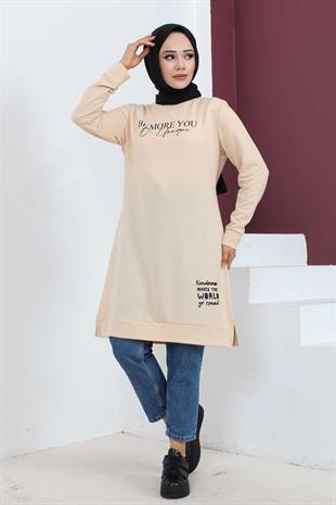 Baskılı Tesettür Tunik-Taş